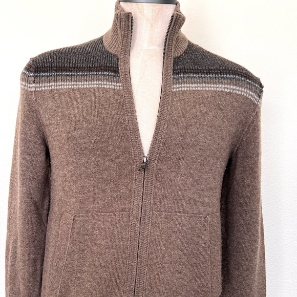 Banana Republic Zip Front Merino Wool Blend Sweater - Size Medium - Picture 1 of 9